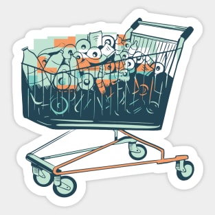 TOILET PAPER SHOPPING CART Sticker